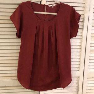 Silky Polyester Red Maroon Blouse shirt